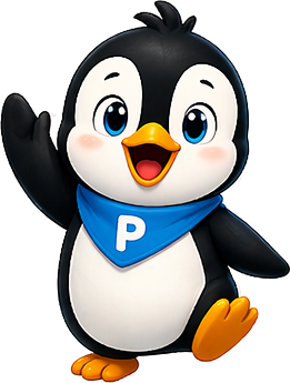 Tučňák Pingu mává na pozdrav